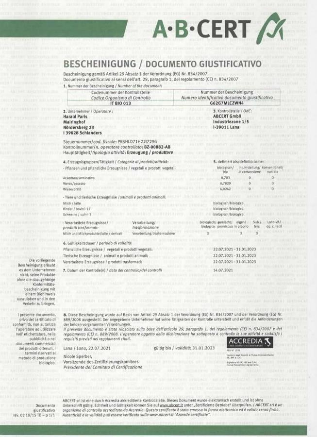 הוילה סילנדרו Bio-Bauernhof Mairinghof-Paris מראה חיצוני תמונה